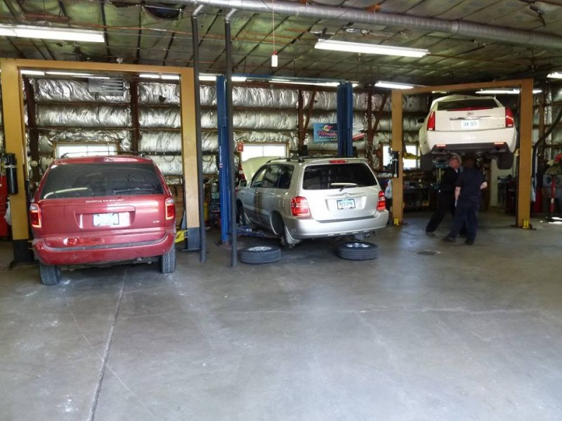Wheel alignment inside Auto Tech Center auto repair garage in Ann Arbor MI